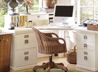 cool-home-office-design-ideas-white-wood-corner-desk-drawers