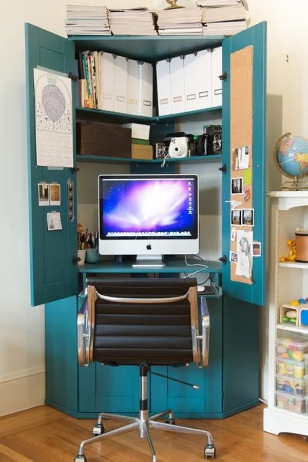 corner computer armoire space saving furniture