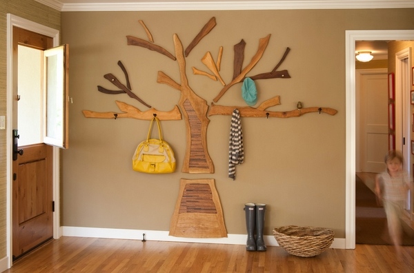 creative wall ideas wood tree corridor furniture