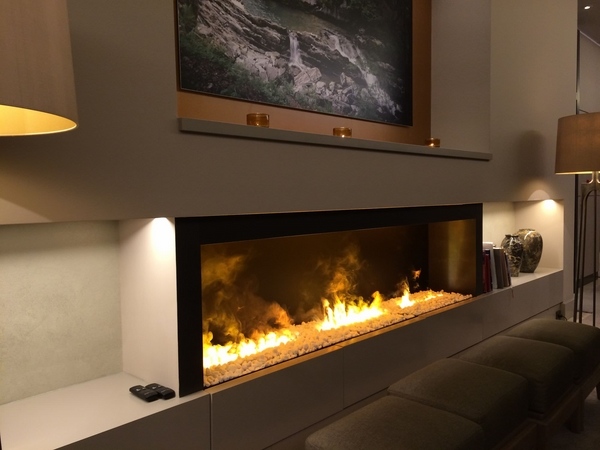 flame effect living room design