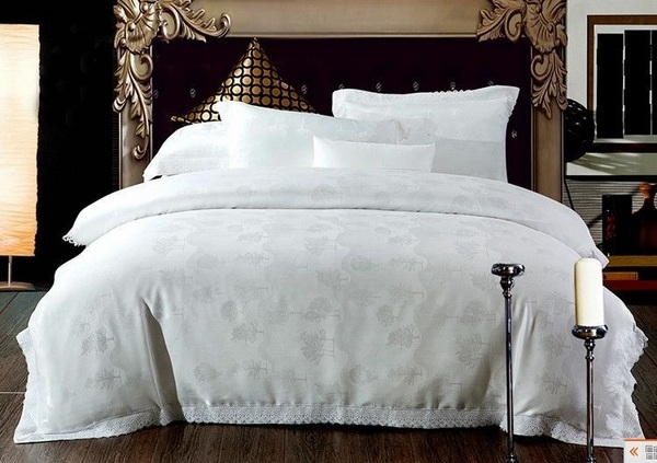 elegant bedroom luxury white beddsing set queen silk duvet cover