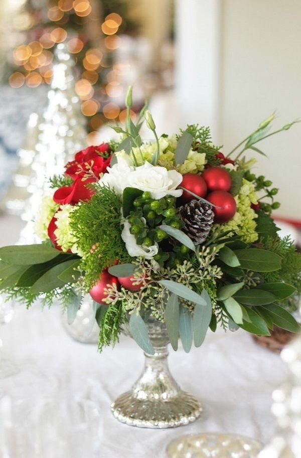 elegant table decoration flower arrangements DIY Christmas centerpiece 