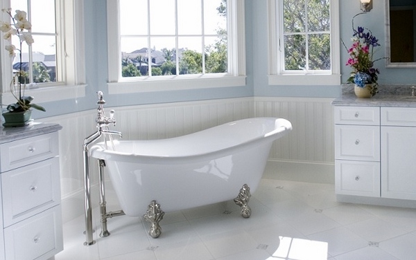 elegant tub standing faucet white vanity cabinets