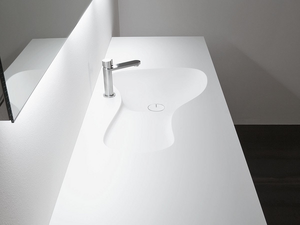 elegant minimalist white corian sink modern bathroom furniture 