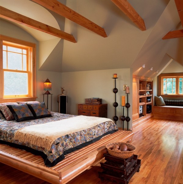 exotic bed design natural wood