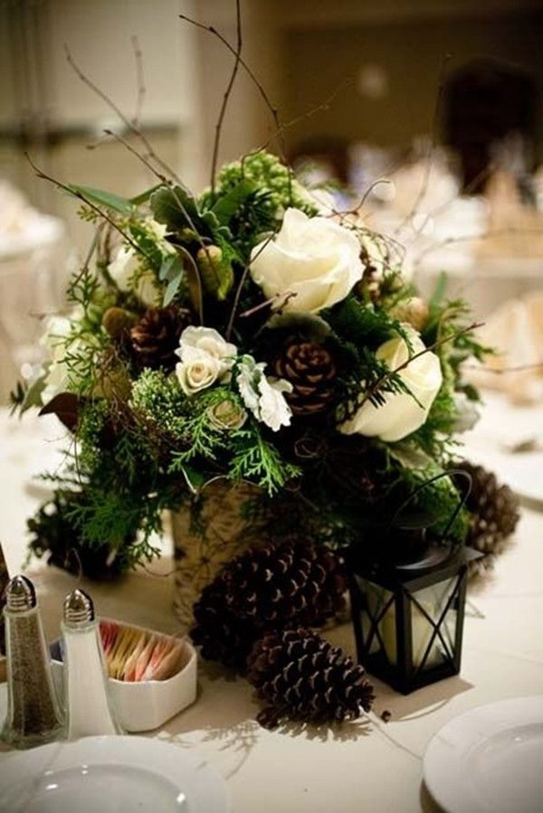 fabtastic Christmas centerpieces fresh flowers white roses branches