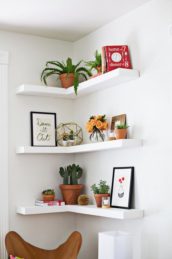Corner Shelf 25 Ideas How To Use Your, Floating Shelves Corner Ideas