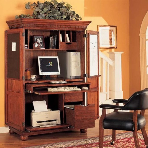 functional computer armoire design home office furniture ideas