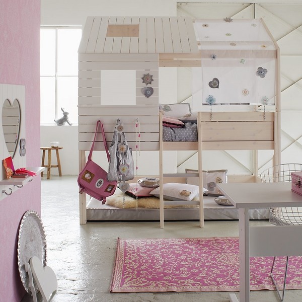 girls bedroom furniture ideas white bunk beds playhouse