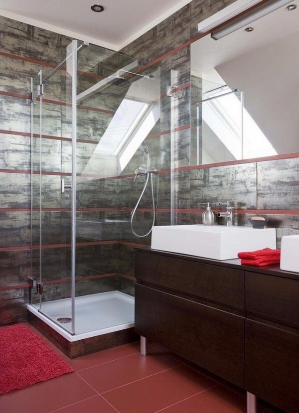 glass cabin frameless doo wall tiles metal effect