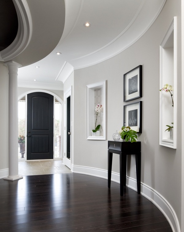 hallway design ideas hardwood flooring console table 