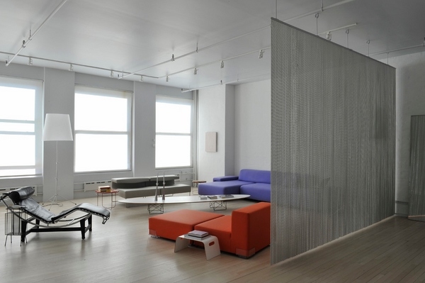 hanging room divider minimalist interior design