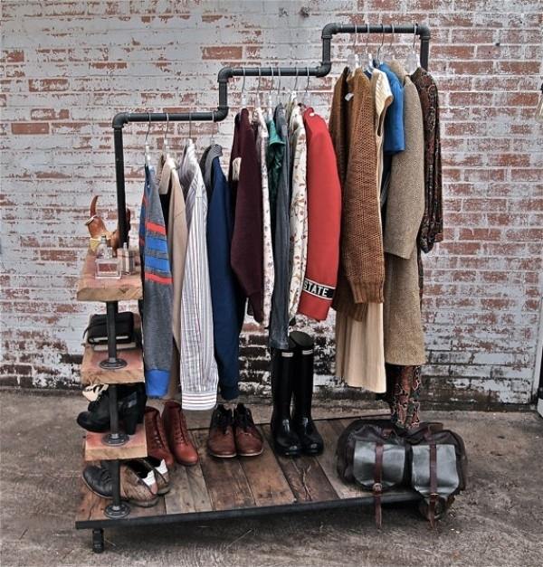 industrial home decor rolling clothes shoe shelves