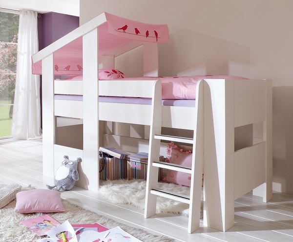 girls bedroom white pink design