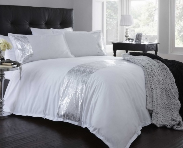  bedding silver accents elegant bedroom