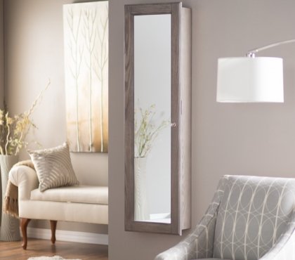 master-bedroom-furniture-wall-mount-jewelry-mirror-armoire-floor-lamp-armchair