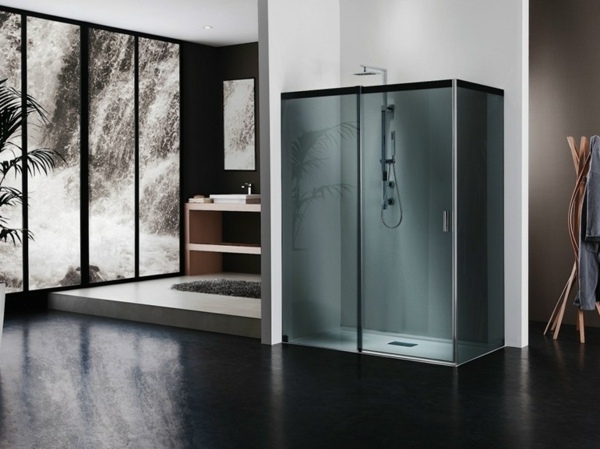minimalist bathroom design ideas frosted glass shower stall
