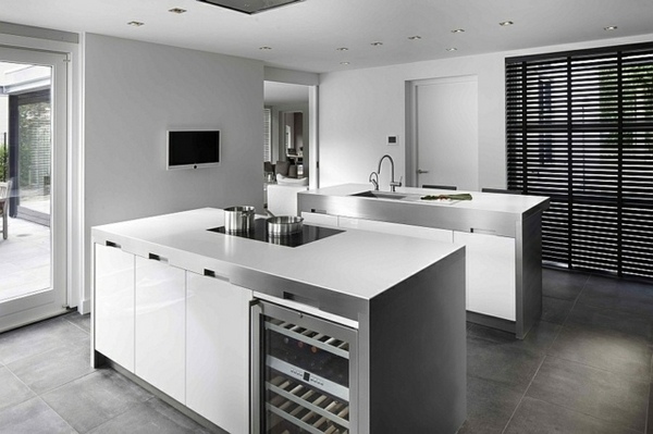 minimalist  white glossy cabinet fronts stylish design