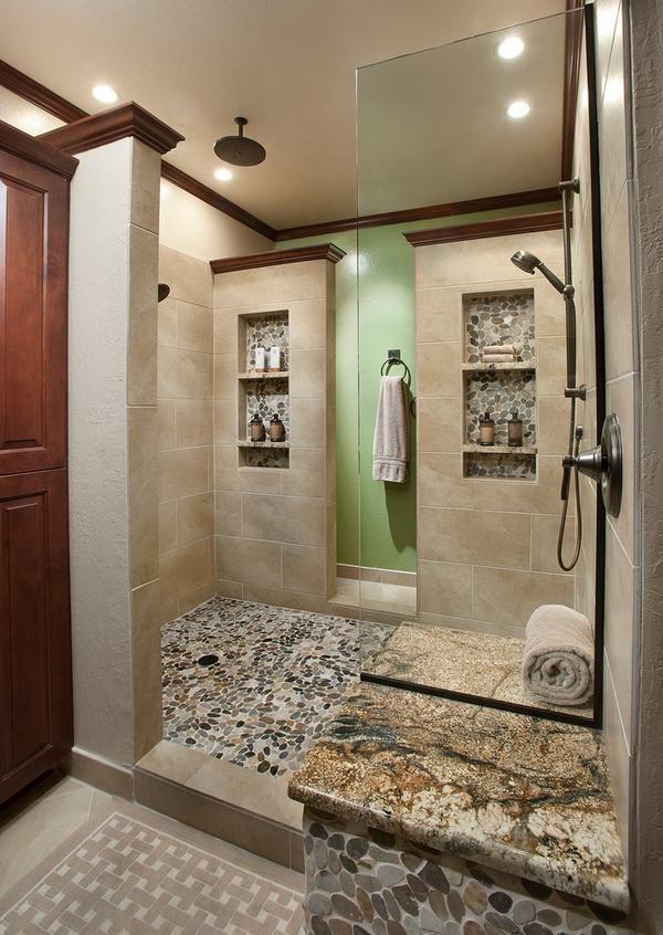 modern bathroom design shower shelves niches