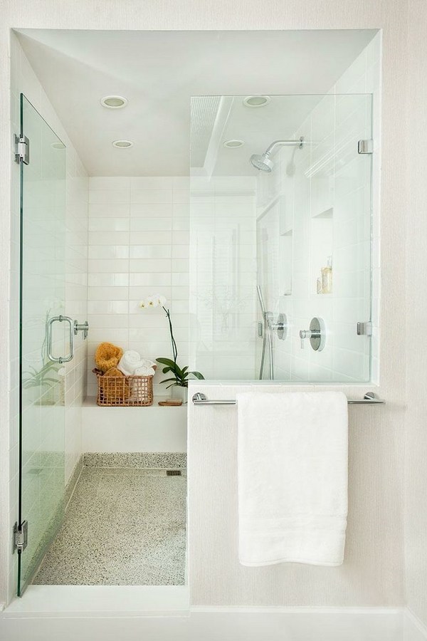 modern bathroom walk in shower glass doors