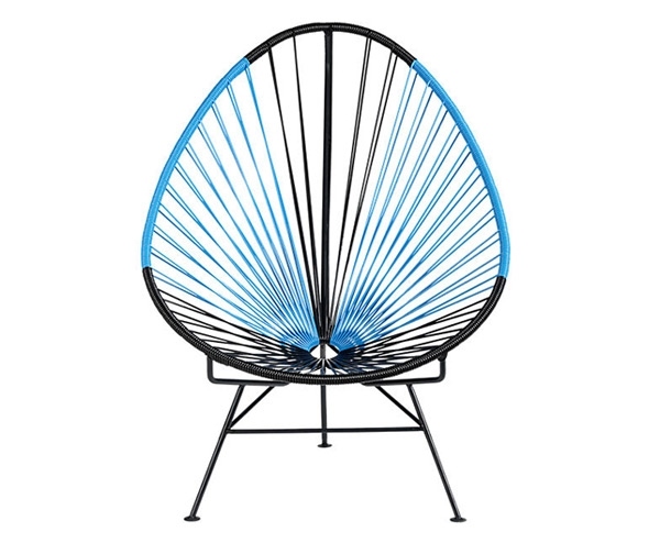 modern chair blue metal frame