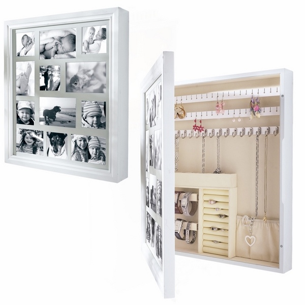 modern compact jewelry armoire wall mount