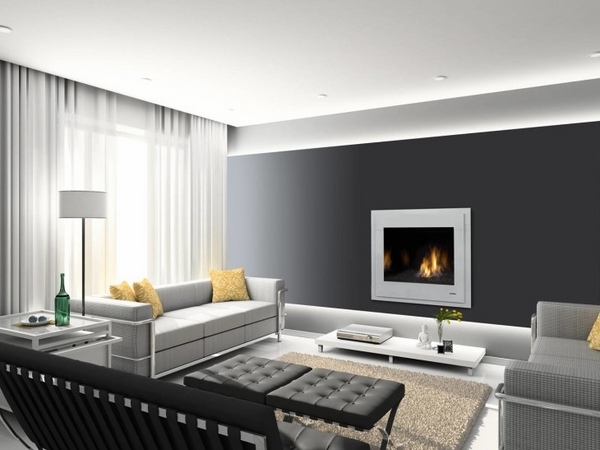 modern gas fireplace design ideas modern apartment interior 