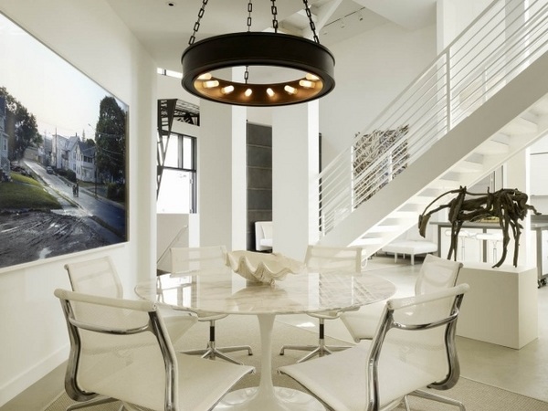 contemporary home interior black chandelier