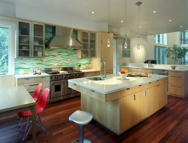 modern kitchen backsplash colorful glass tile backsplash countertops