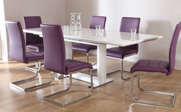 modern purple white table contemporary