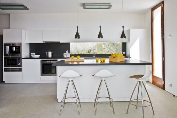 black countertop bar stools