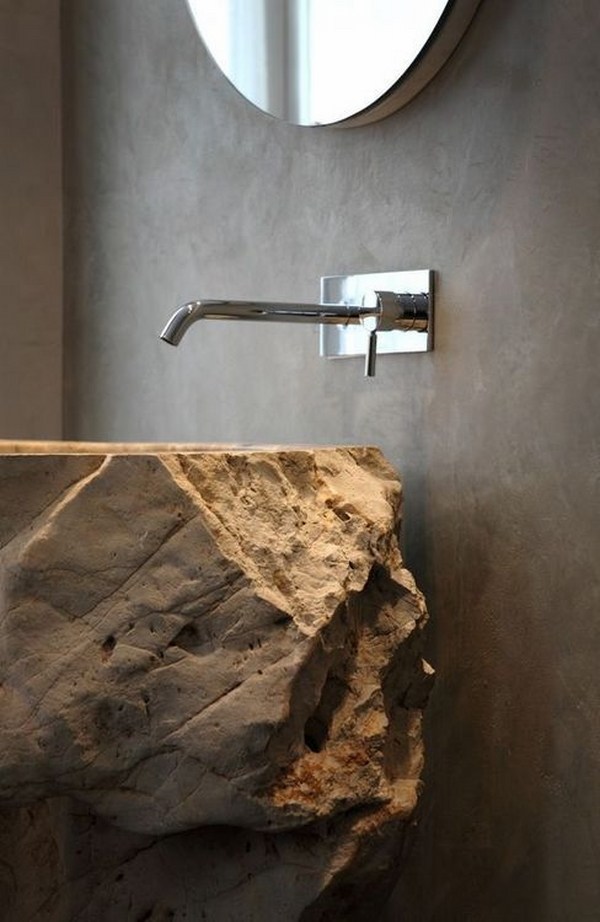 mounted stone modern faucet contemporary bathrooms