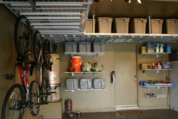 overhead garage ideas ceiling shelves metal