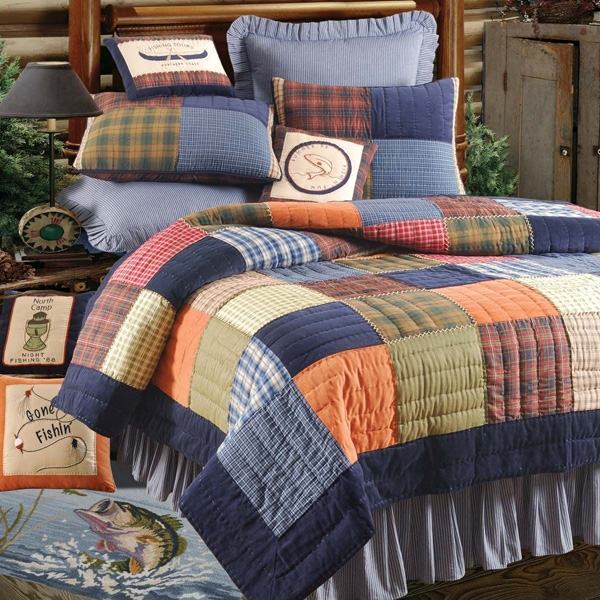 patchwork quilt bedding set rustic bedroom ideas