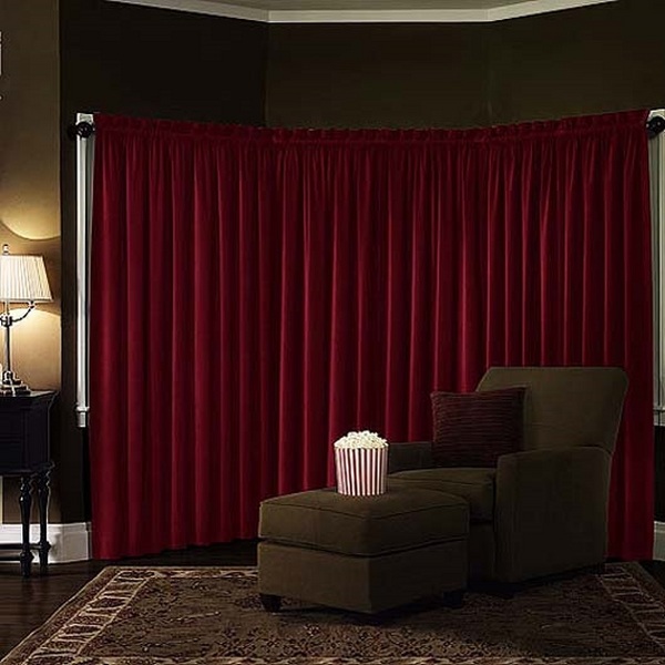 red window curtains black out curtain home theater