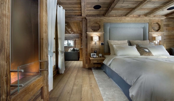 rustic bedroom furniture ideas wood walls flooring modern bed