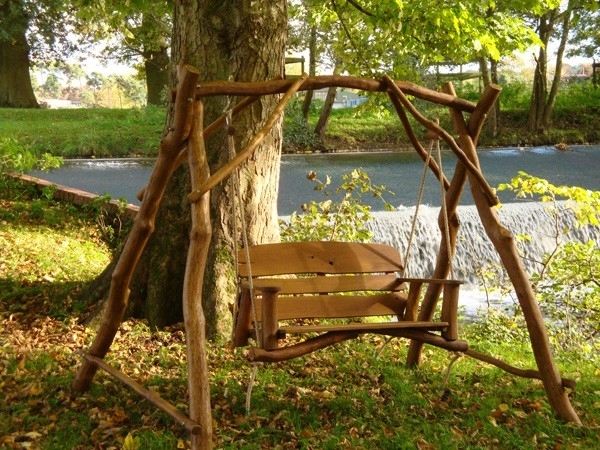 rustic outdoor furniture garden swing rustic log furniture garden decoration