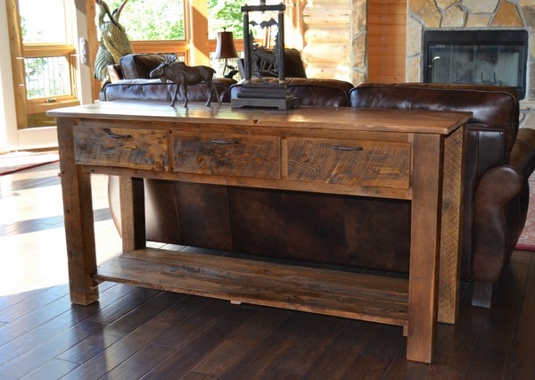 rustic table wood living room furniture ideas