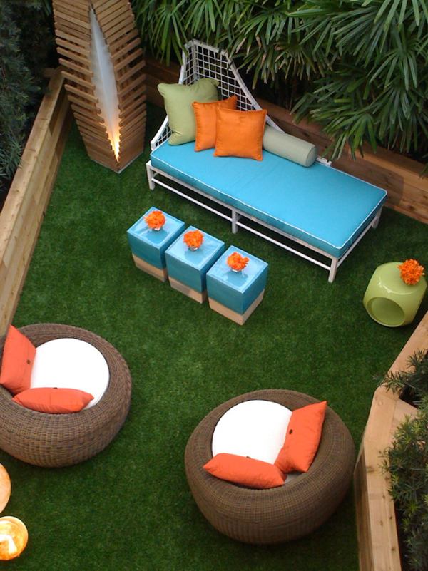 small patio furniture ideas outdoor chair cushions colorful pillows 