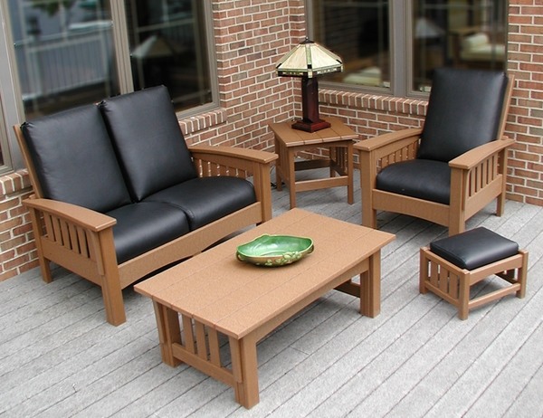 small patio ideas outdoor furniture set wood black leather