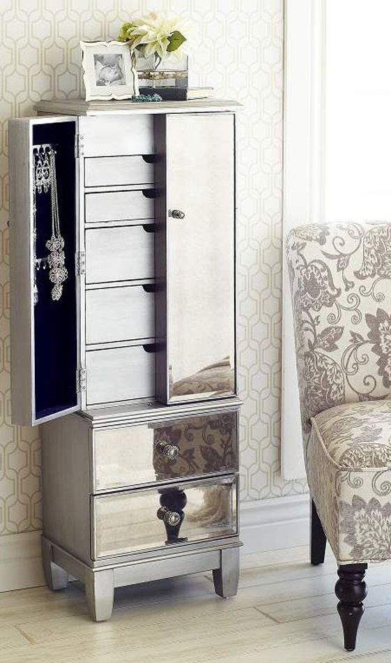 Mirror jewelry armoire \u2013 affordable and adorable jewelry organizers