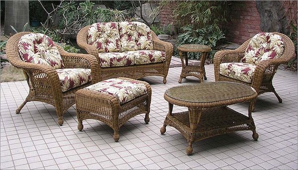 stylish garden furniture set armchairs table stool sofa