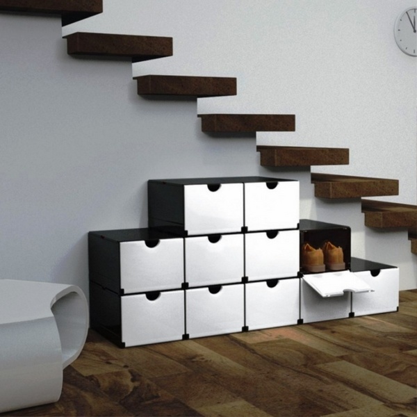 stylish shoe ideas shoe racks black white boxes