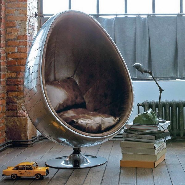 unique furniture design egg dark brown color