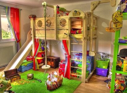 unique-kids-bedroom-ideas-loft-bed-with-slide-treasure-island-