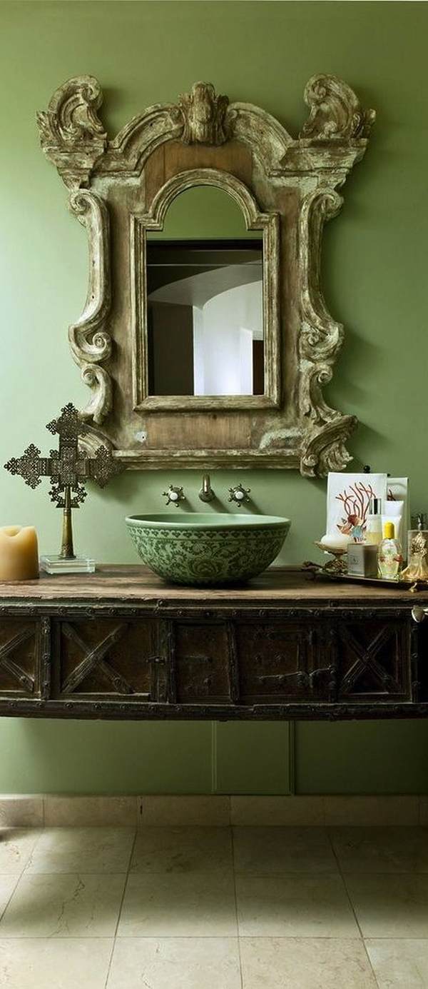vessel sink antique mirror vanity unique bathroom designs