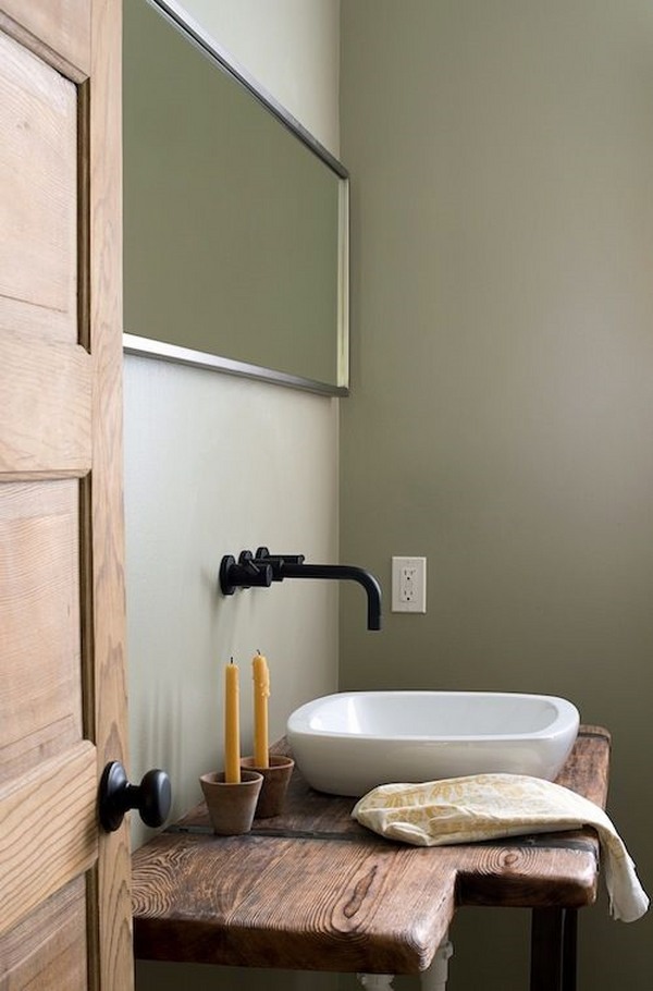 vessel sink vanity rustic bathroom design wood