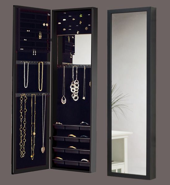wall mount mirror jewelry armoire jewelry storage ideas