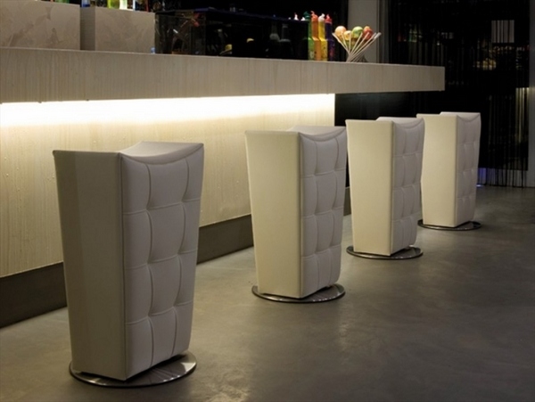 white leather rotatable contemporary furniture design