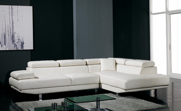 white leather sectional sofa minimalist interior